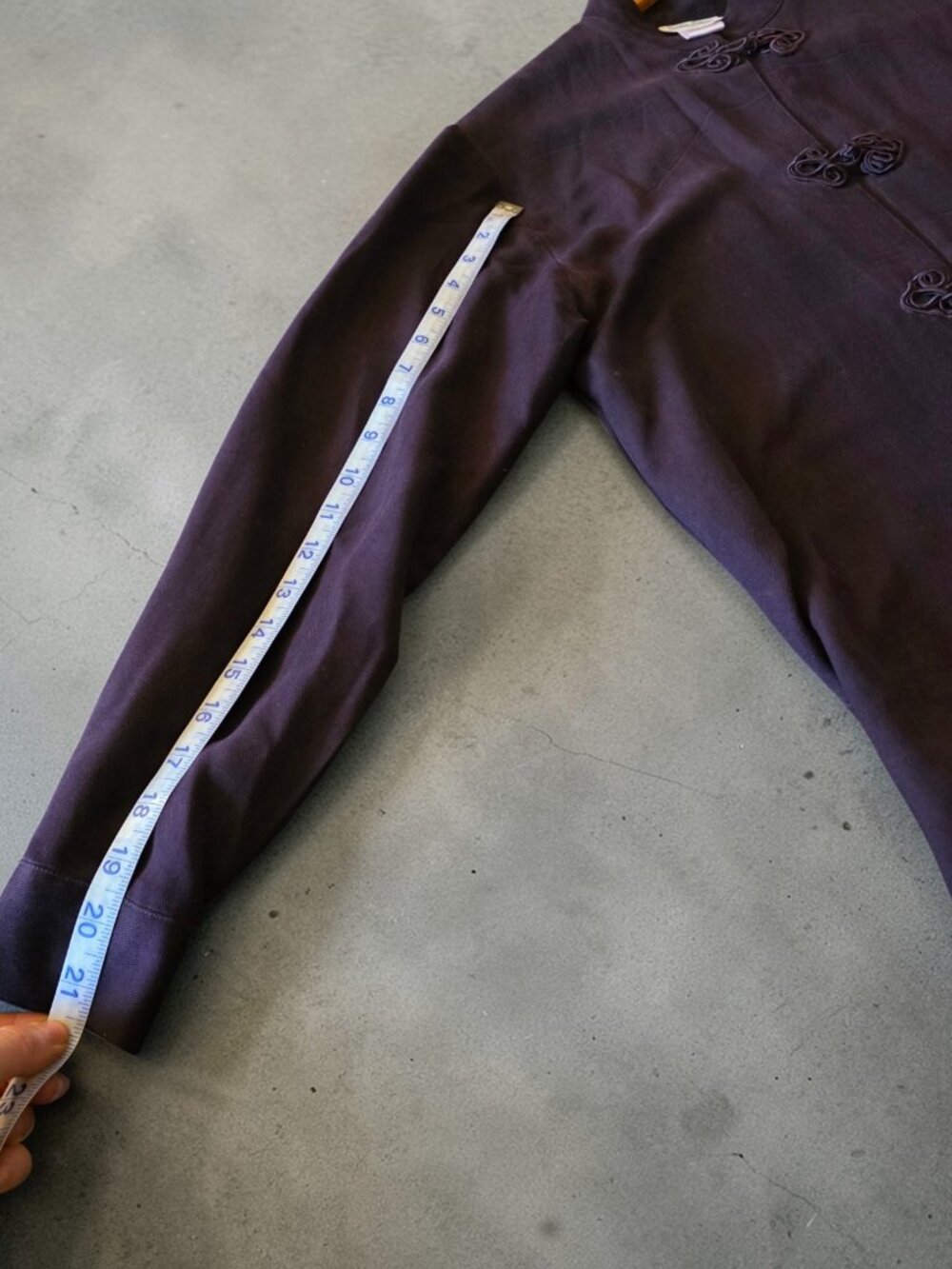 Neiman Marcus 100% Silk Purple Tai Chi Set PM Petite Medium Frog Closure Lounge - Picture 16 of 16